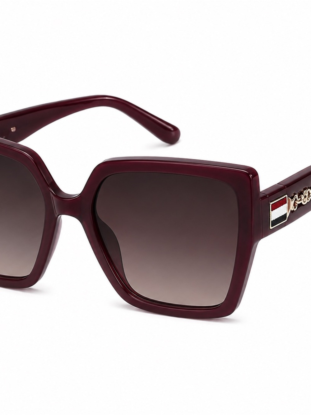 Women's Oversized Square Sunglasses - Dark Burgundy